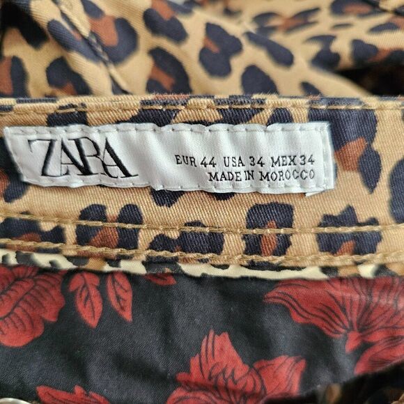EUC LIKE NEW ZARA ANIMAL PRINT MID RISE SOFT PANTS SIZE 34 WOMENS - Picture 13 of 16